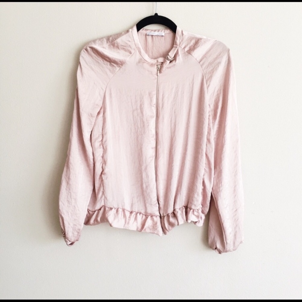 Zara • Pink Satin Bomber